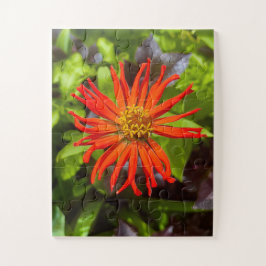 Radiant Orange Zinnia | Floral Tribute to Alzheime Puzzle