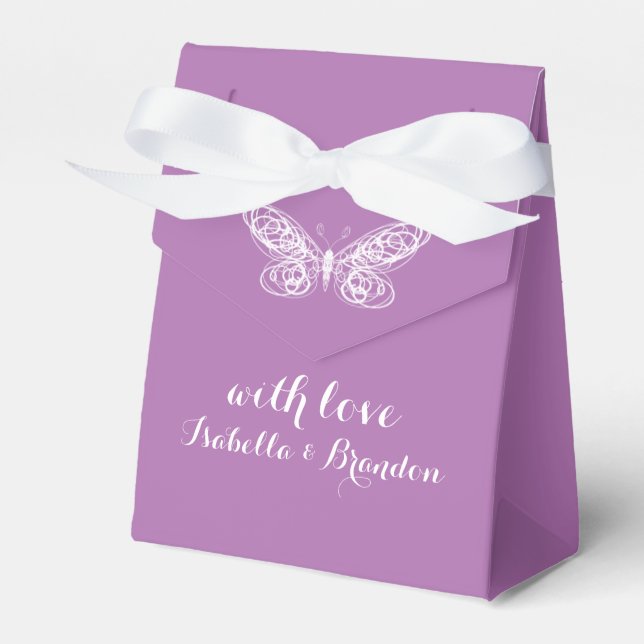 Radiant Orchid Butterfly Favor Box Geschenkschachtel (Vorderseite)