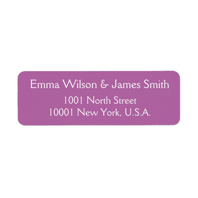 Radiant Orchid Personalisierte Rücksendeadressen-A (Vorne)