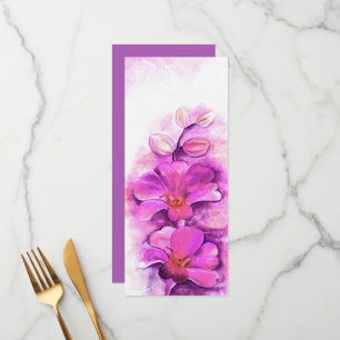Radiant orchid stylisierte Kunst Hochzeitsmenü Menükarte