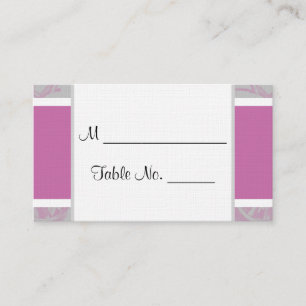 Radiant Orchid und Gray Posh Wedding Platzkarten