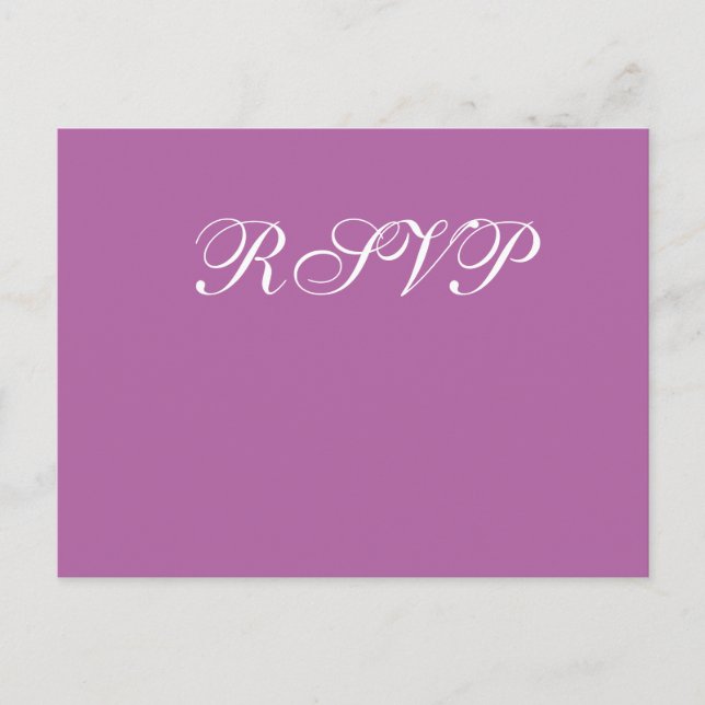 Radiant Orchid Wedding RSVP Postkarten (Vorderseite)