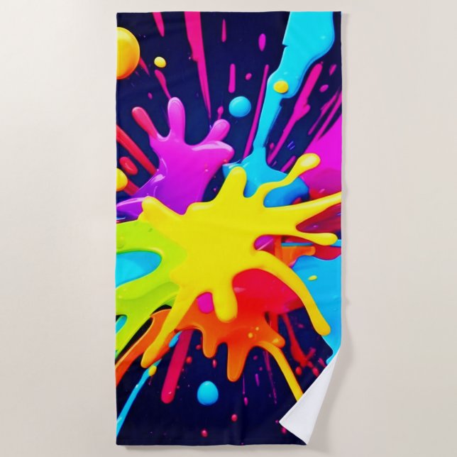 Radiant Paint Explosion Strandtuch (Vorderseite)