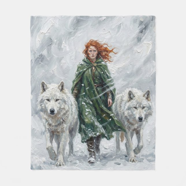 Radiant Peace Dove Lantern Imbolc Snowdrops Art Fleecedecke (Vorderseite)