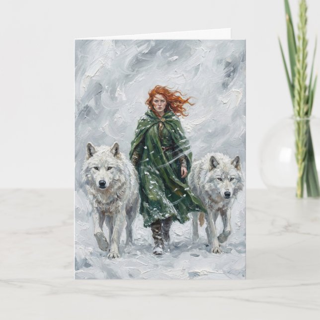 Radiant Peace Dove Lantern Imbolc Snowdrops Art Karte (Vorderseite)