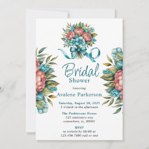 Radiant Peony Bouquet Brautparty Einladung