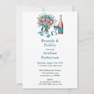 Radiant Peony Bouquet Brunch und Bubbly Einladung