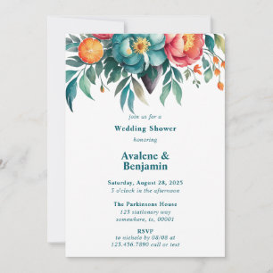 Radiant Peony Bouquet Wedding Einladung