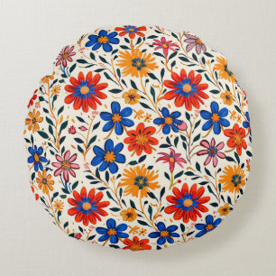 Radiant Petal Path Round Pillow Rundes Kissen