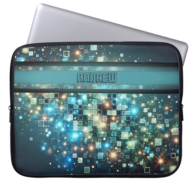 Radiant Pixel Bokeh Laptopschutzhülle (Vorderseite)