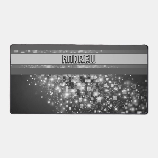 Radiant Pixel Bokeh Schreibtischunterlage (Vorderseite)