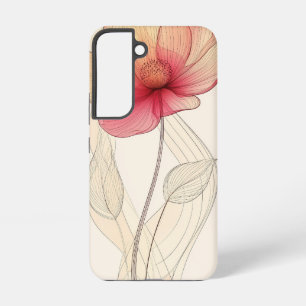 Radiant Poppy Sketch Phone Case Samsung Galaxy Hülle