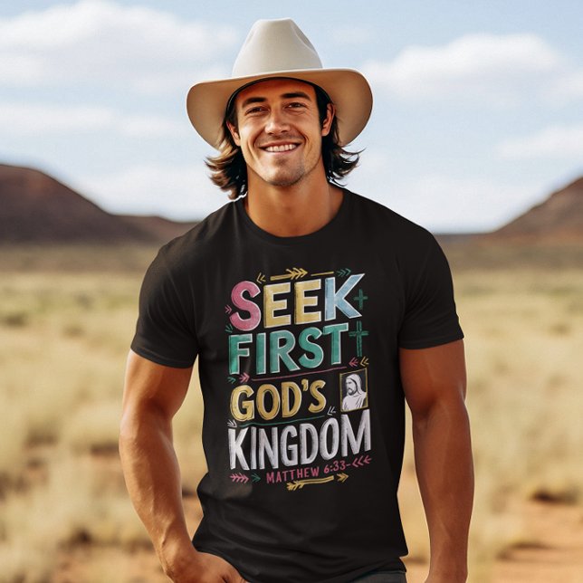 Radiant Pursuit: Seek First Gods Kingdom T-Shirt (Von Creator hochgeladen)
