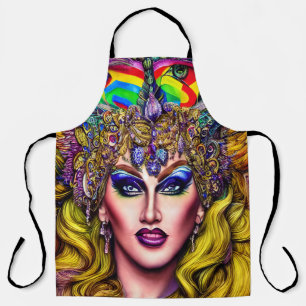 Radiant Rainbow-Themed Art Piece Drag Queen Schürze