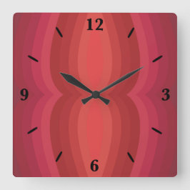 Radiant Reds Carnival Funhouse Distorted Mirror Quadratische Wanduhr