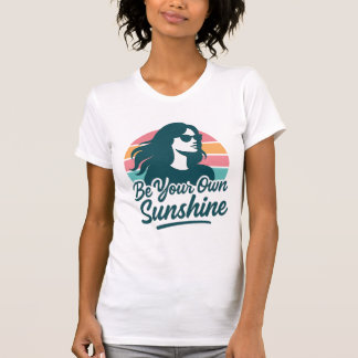 Radiant Retro Sunset - Inspirierend "Shine Bright" T-Shirt
