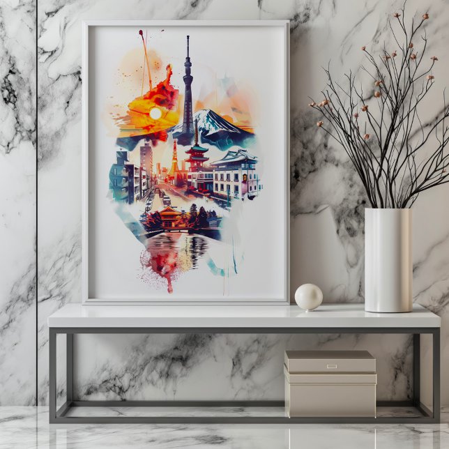 Radiant Rhapsody: Tokyo Tower und Mont Fuji Poster (Von Creator hochgeladen)