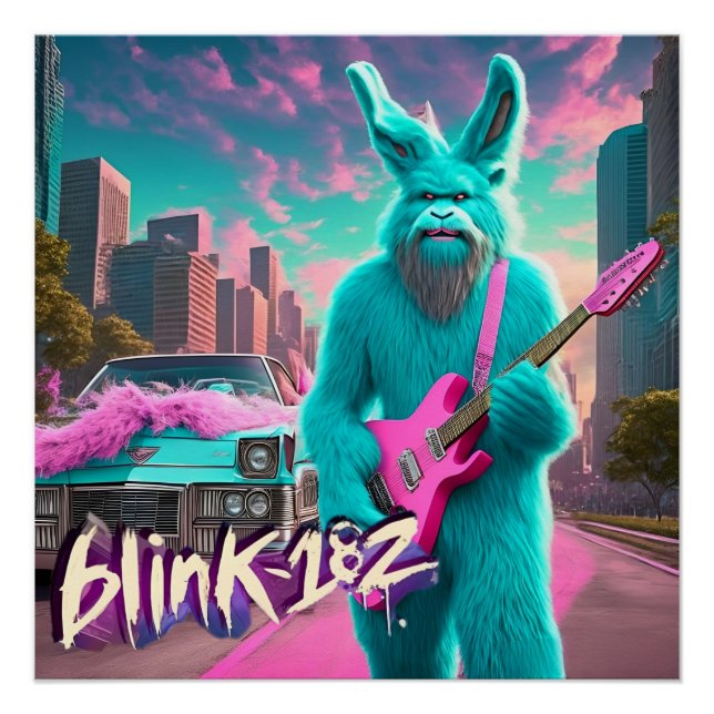 Radiant Rocker: Bigfoot Bunny Shreds - A Blink-182 Poster (Vorderseite)