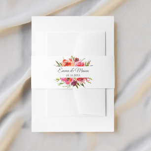 Radiant Romance Floral Wedding Einladungsbanderole