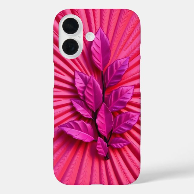 Radiant rosa Blätter Burst Case-Mate iPhone Case (Rückseite)