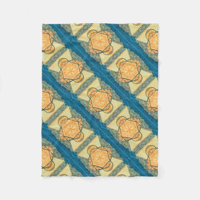 Radiant Sacred Geometry Mandala Fleecedecke (Vorderseite)