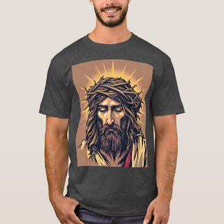 Radiant Savior: Jesus mit Kronleuchter des Thorns- T-Shirt