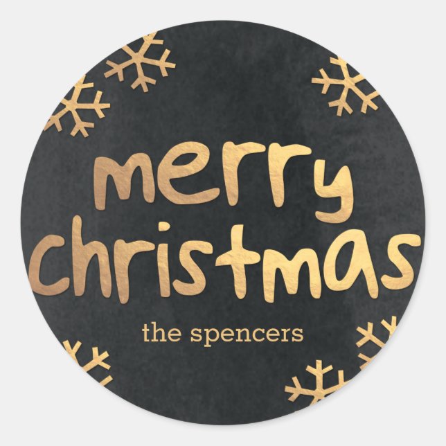 Radiant Snowflakes Weihnachtsgeschenk Tag Sticker (Vorderseite)