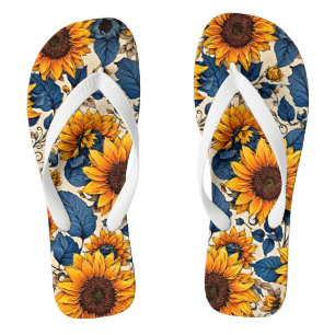 Radiant Sonnenblume Bliss-Step in lebendigen Komfo Flip Flops