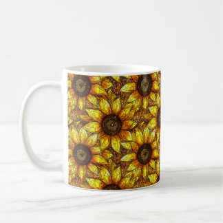 Radiant Sonnenblumengestanztes Glas Kaffeetasse