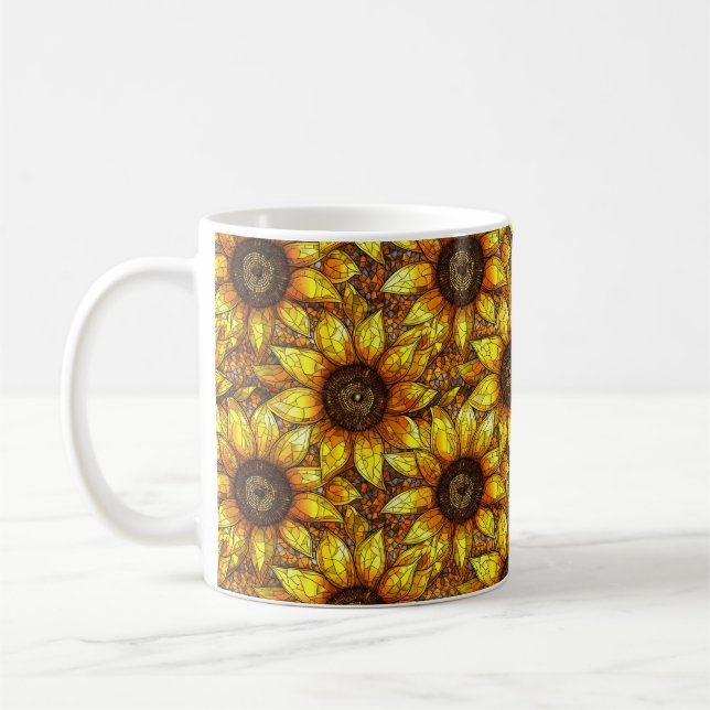 Radiant Sonnenblumengestanztes Glas Kaffeetasse (Links)