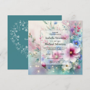Radiant Sparkling Spring Blooms Wedding Einladung