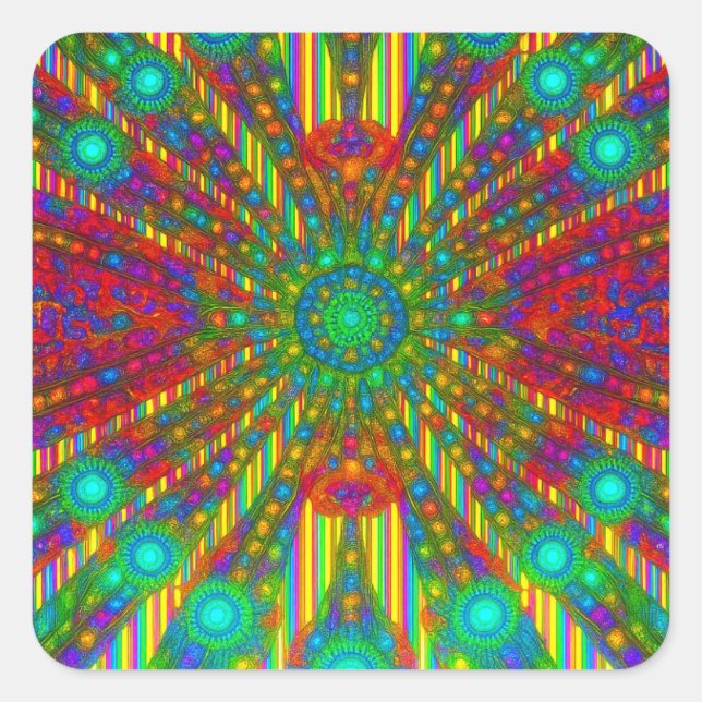 Radiant Spectrum Burst Kaleidoscope Sticker (Vorderseite)