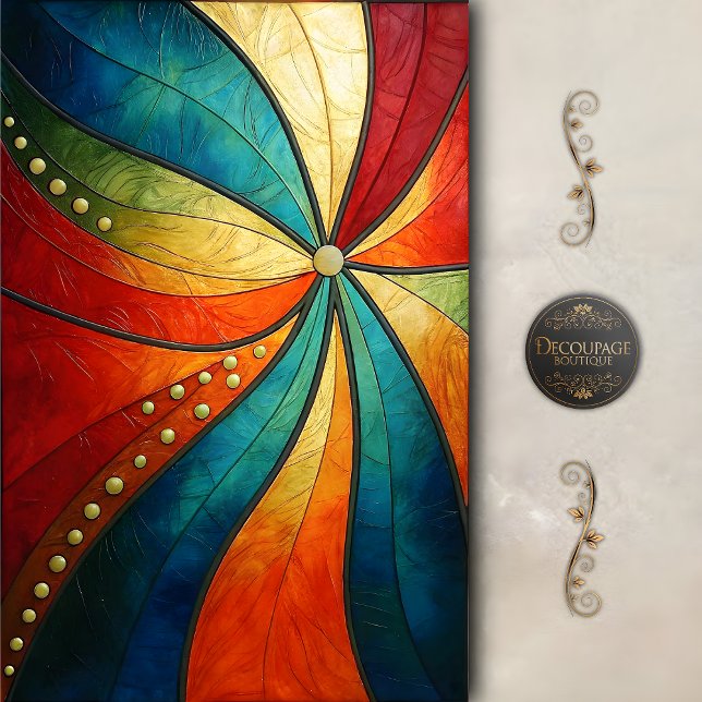 Radiant Spiral Abstrakt Decoupage Seidenpapier (Radiant Spiral Abstract Decoupage Tissue Paper)