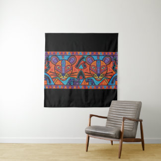 Radiant Spirit Tier Geometrischer Wandteppich