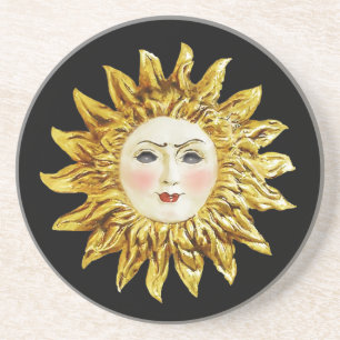 Radiant Sun Face Getränkeuntersetzer