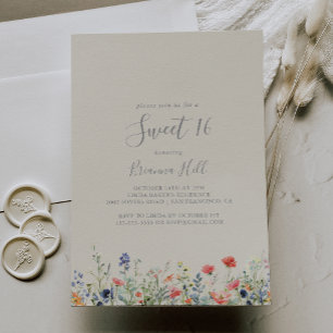 Radiant Wildblume Sweet 16 Birthday Party Einladung