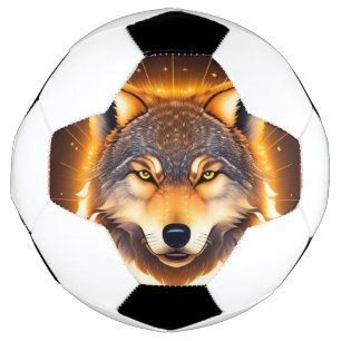 Radiant Wolf Face beleuchtet durch goldenes Licht Fußball