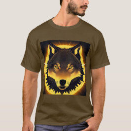 Radiant Wolf Face beleuchtet durch goldenes Licht T-Shirt