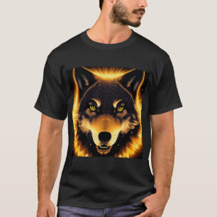 Radiant Wolf Face beleuchtet durch goldenes Licht T-Shirt