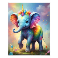 Radiant Wonders: Der Rainbow Baby Unicorn Elephant