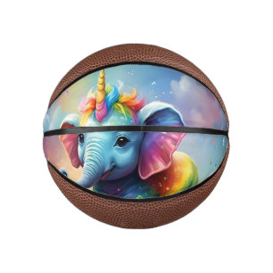 Radiant Wonders: Der Rainbow Baby Unicorn Elephant Mini Basketball