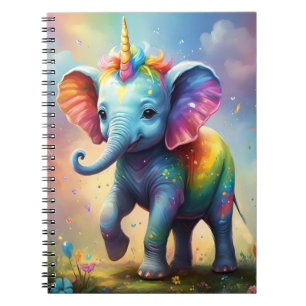 Radiant Wonders: Der Rainbow Baby Unicorn Elephant Notizblock