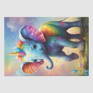 Radiant Wonders: Der Rainbow Baby Unicorn Elephant Seidenpapier
