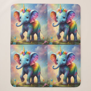 Radiant Wonders: Der Rainbow Baby Unicorn Elephant Sherpadecke