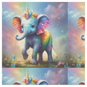 Radiant Wonders: Der Rainbow Baby Unicorn Elephant Stoff