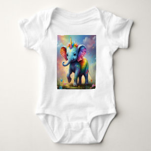 Radiant Wonders: Der Rainbow Baby Unicorn Elephant Strampler