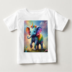 Radiant Wonders: Der Rainbow Baby Unicorn Elephant T-shirt