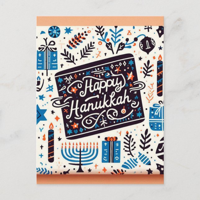Radiant wünscht sich glückliche Hanukkah Grußkarte Postkarte (Vorderseite)