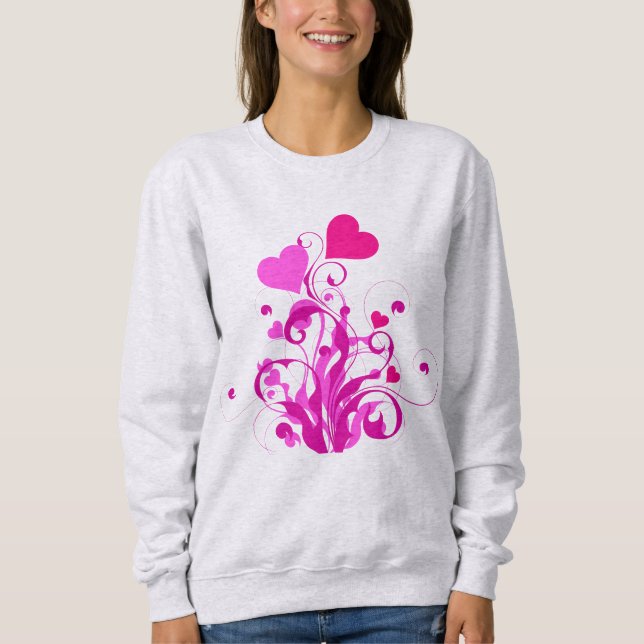 Radiante Liebe in Rosa und Rotes Herz Harmonie Sweatshirt (Vorderseite)
