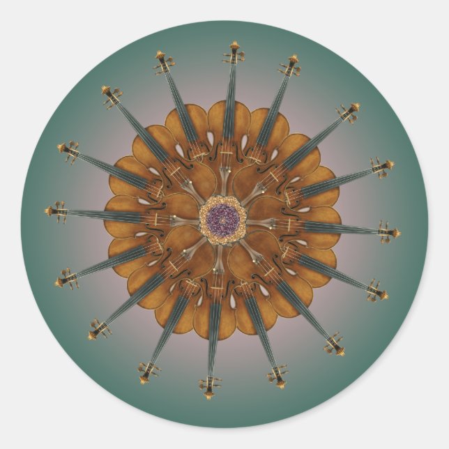 Radiante Violine Runder Aufkleber (Vorderseite)